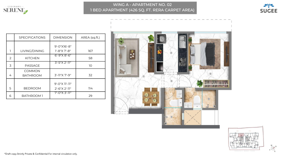 Sugee-Serene-Floor-Plan-Wing-A-1-BHK-426-Sqft
